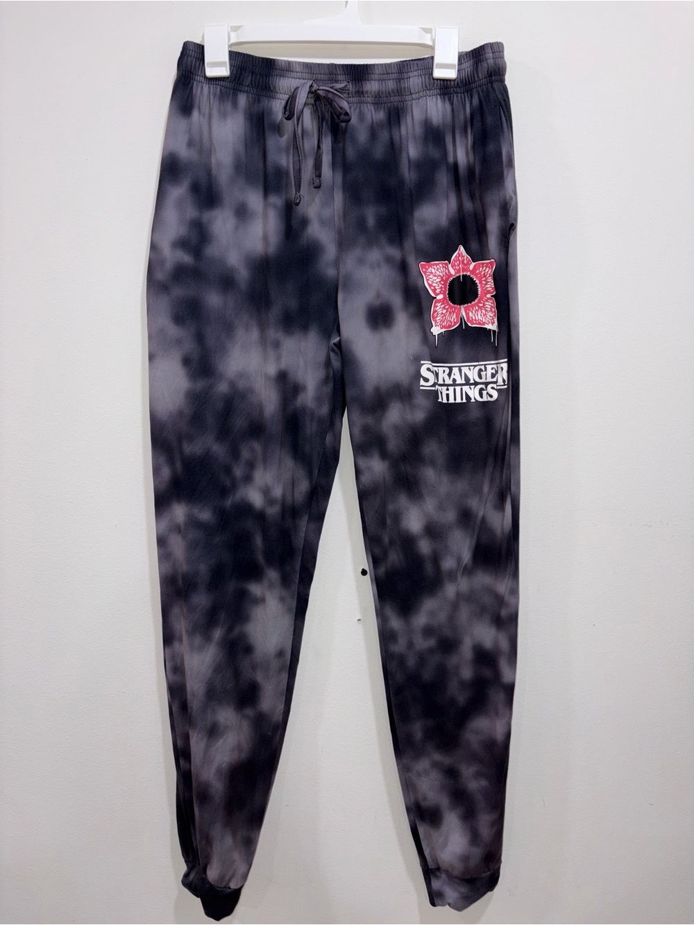 Stranger Things Women's Black Tie-Dye Pajama Joggers
